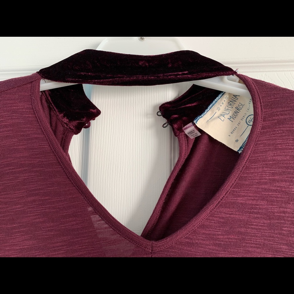 Burgundy Long Sleeved Dress